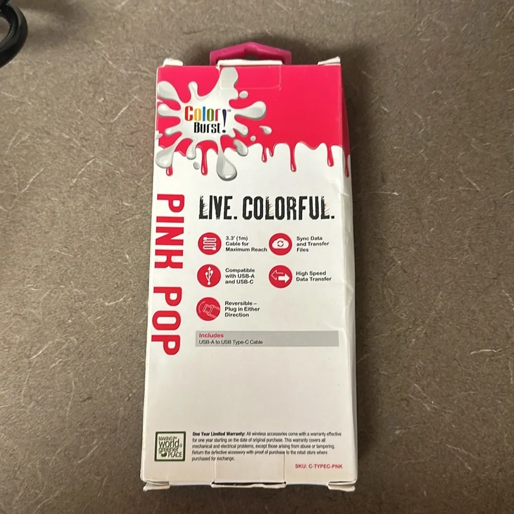 Type-C cable color pink